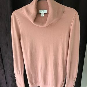 Pink LOFT Loose Turtleneck Sweater